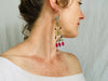 Vintage Uzbek Bukhara Vermeil Filigree Earrings. Semi-Precious Stones. - Aadya Bazaar