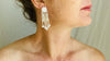 Long Silver Hmong Dangle Earrings. 0136