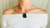 Ancient Zapotec Jade Pendant on Silver Chain. Adze.
