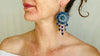 Carved Gourd Earrings. Sterling Silver. Oaxaca, Mexico.