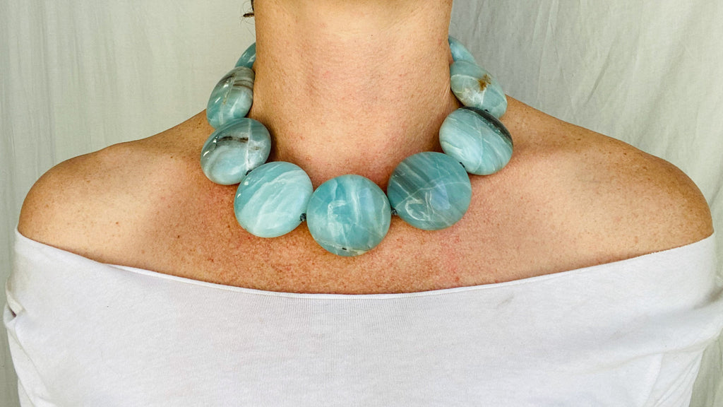 Amazonite and Silver Necklace.