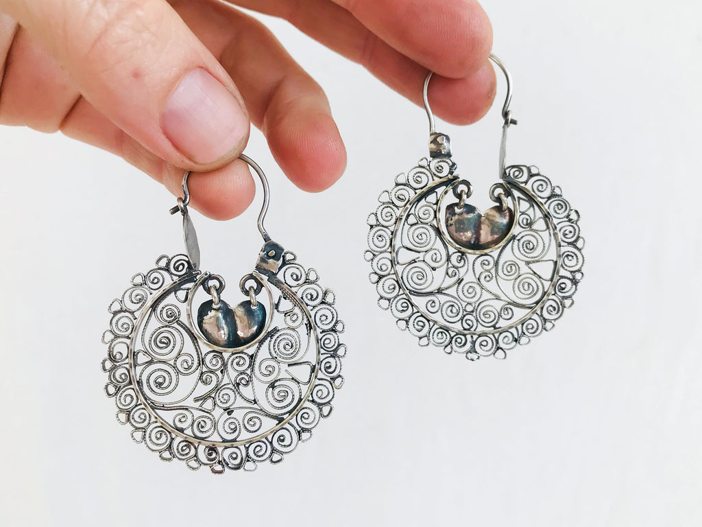 Vintage shop filigree earrings
