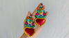 Mega Hojalata Tin Mexican Heart Earrings. Silver Earwire - Aadya Bazaar