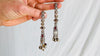 Long Vintage Kashmiri Silver Earrings. Slightly Gauged. - Aadya Bazaar