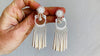 Long Silver Hmong Dangle Earrings. 0114
