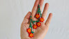 Huichol Beaded Flower Earrings. Mexico.