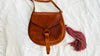 Leather Bag. Adjustable Strap. Zinacantan Tassels - Aadya Bazaar