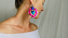 Hojalata Tin Mexican Heart Earrings. Silver Earwire - Aadya Bazaar