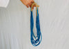 Vintage African Multi Strand Necklace. Ghana. Blues.