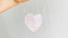 Rose Quartz Heart on a Silver Chain. Fine Silver. - Aadya Bazaar