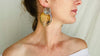 Large Amber & Silver Earrings. Sterling Silver 0031 - Aadya Bazaar