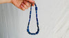 Lapis and Silver Beaded Necklace. Long. Old Beads.