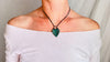 Chrysocolla Heart Pendant Necklace. Leather Cord. 0996