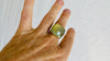Prehnite Gold and SIlver Ring. Size 7.5