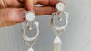 Long Silver Hmong Dangle Earrings. 0128
