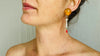 Squash Blossom Amber & Sterling Silver Earrings.