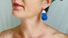 Lapis Lazuli & Sterling Silver Drop Earrings. - Aadya Bazaar