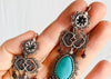 Filigree earrings. Amethyst and Howlite. Sterling Silver