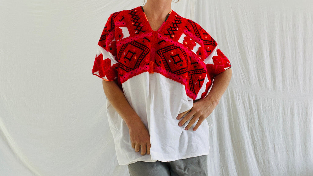 Tenejapa Blouse. Huipil. Hand-Embroidered