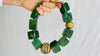 Nephrite Jade and Brass Choker Necklace.