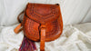Leather Bag. Adjustable Strap. Zinacantan Tassels - Aadya Bazaar