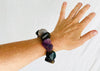 Amber, Fluorite & Silver Bracelet. - Aadya Bazaar