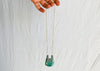 Chrysocolla Pendant & Gold Plated Chain Necklace.