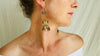 Vintage Uzbek Vermeil Filigree Earrings. Semi-Precious Stones. 0226