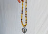 Amber Necklace, Barro Negro Heart Pendant. Mexican Amber. - Aadya Bazaar