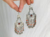 Vintage Uzbek Bukhari Earrings. Silver with Coral. - Aadya Bazaar