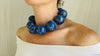 Lapis Beaded Necklace. Huge Spheres - Aadya Bazaar