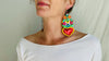 Mega Hojalata Tin Mexican Heart Earrings. Silver Earwire - Aadya Bazaar