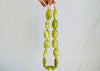 Long Serpentine Necklace. Yellow  Green. Large Spherical Beads.