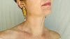 Jasper Asymmetrical Earrings. Monte Alban Reproduction Bells. Sterling Silver