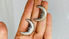Vinytage Moon Hand Cast Earrings. Sterling Silver. Mexico.