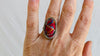 Hmong Silk Embroidered Ring. Adjustable