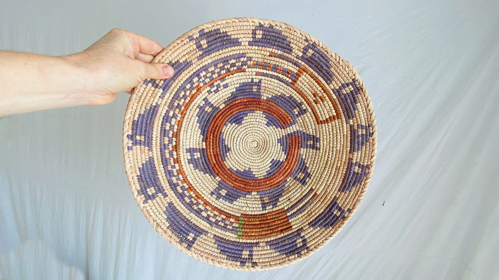 Kuchi Tribal Round Flat Basket.