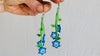 Huichol Beaded Flower Earrings. Mexico.