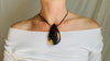 Large Amber Pendant on a Leather Cord