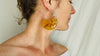 Large Amber Earrings. Sterling Silver Ear Wire. 0236