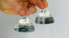 Moss Agate and Sterling Earrings. - Aadya Bazaar