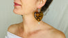 Amber Heart & Sterling Silver Cast Hands Earrings.