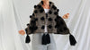 Wool Shawl. Pom Poms & Tassels. Mayan. Chamula. Mexico