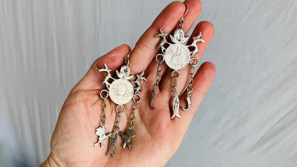 Mayan Chachal Earrings. Medallions. 0435