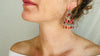 Vintage Oaxacan Filigree & Coral Earrings Hoops. Sterling Silver. Mexico. Frida Kahlo
