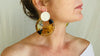 Large Amber Drop Earrings. Sterling Silver Ear Wire - Aadya Bazaar