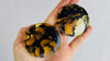 Amber and Sterling Silver Post Earrings. - Aadya Bazaar