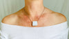 Moonstone Pendant Necklace. Sterling Silver Snake Chain - Aadya Bazaar