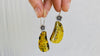 Amber & Sterling Silver Flower Earrings. 0086