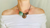 Ammonite, Japer and Smoky Quartz Pendant Necklace.